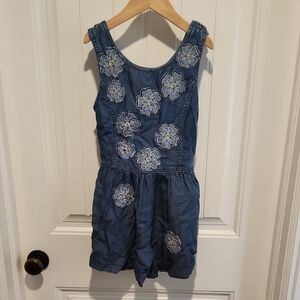Peek Blue Floral Embroidered Kids Romper